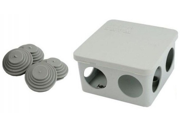 Коробка монтажна Wave W000044 85х85х50 з 7 вводами для труб