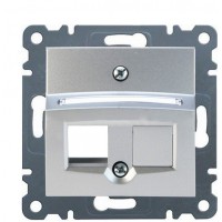 Корпус для встановлення двох роз'ємів RJ-12/RJ-45 металік-matt FIORENA