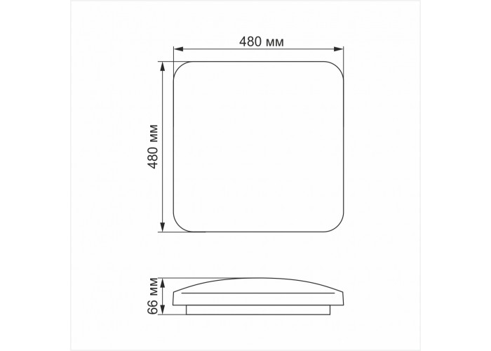 Квадратний матовий LED світильник Videx 48Вт 4100K (VL-CLS-484M)