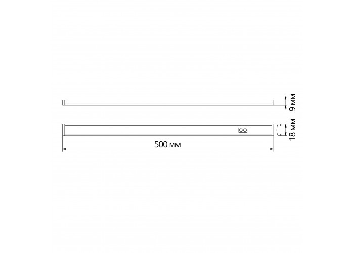Лінійний LED світильник Videx 7Вт 4100K 0,5м (VL-CB-07055-S) із сенсором