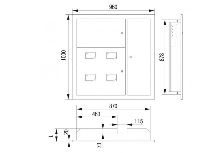 Металевий корпус IEK ЩЕ-4 36 Light MKM42-04-31-L УХЛ3 IP31