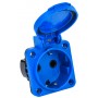 Панельна розетка Schuko IEK РП12-3 Magnum PSN71-016-3-2-54-K07 IP54 (синя)