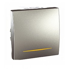 Перемикач 1-клавішний (СХ.6) з індикацією, алюміній Schneider Electric