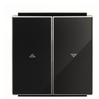 Подвійна клавіша жалюзі ABB Sky 2CLA854400A2501 8544 CN (чорне скло)