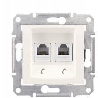 Подвійна телефонна розетка Schneider Electric Sedna SDN4201123 (слонова кістка)