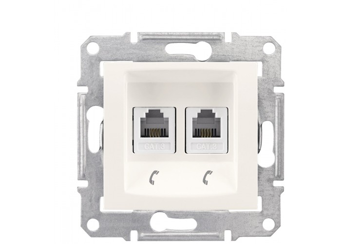 Двойная телефонная розетка Schneider Electric Sedna SDN4201123 (слоновая кость)