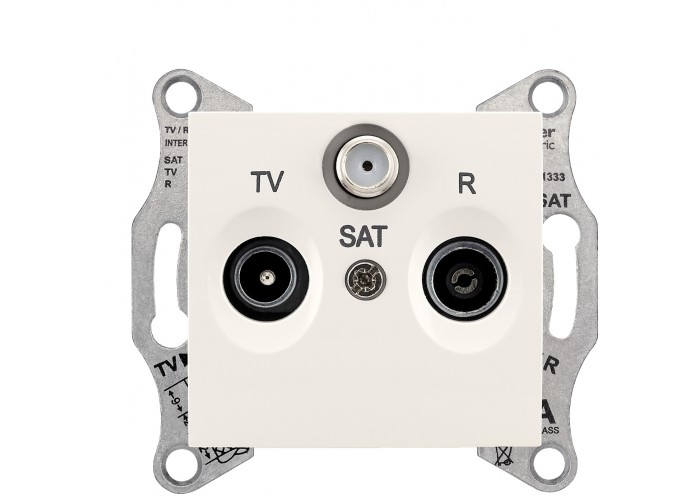 Проходная TV/R/SAT розетка Schneider Electric Sedna SDN3501223 (слоновая кость)
