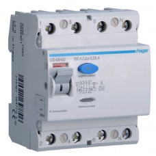 ПЗВ Hager CD484D, 4х100 А 30 мА, А, 4м