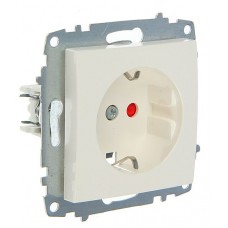 Розетка ABB Cosmo 619-010200-243 із заземленням та шторками (біла)