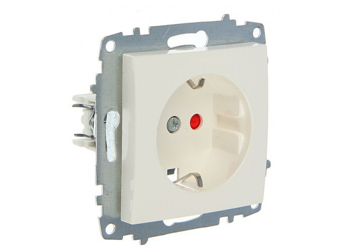 Розетка ABB Cosmo 619-010200-243 с заземлением и шторками (белая)