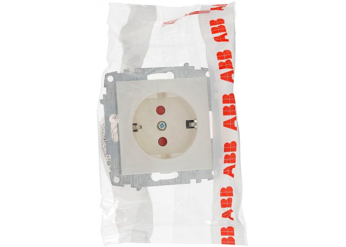 Розетка ABB Cosmo 619-010200-243 с заземлением и шторками (белая)