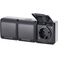Розетка Elektro Plast 0326-7 Hermes 3 IP44 антрацит