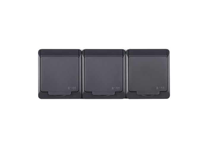 Розетка Elektro Plast 0326-7 Hermes 3 IP44 антрацит