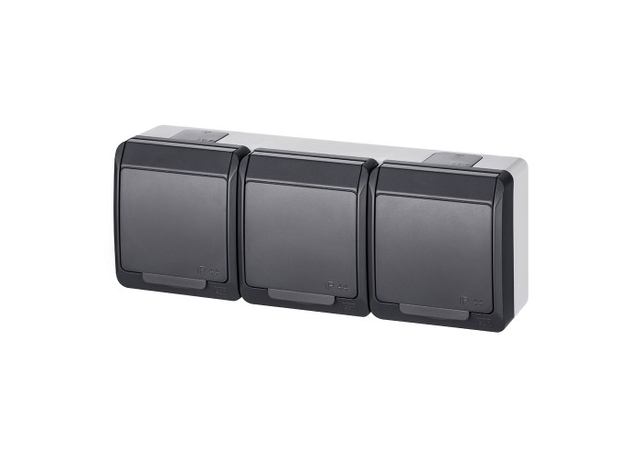 Розетка Elektro Plast 0326-7 Hermes 3 IP44 антрацит