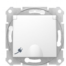 Розетка Schneider Electric Sedna SDN3100521 IP44 із заземленням та зі шторками (білий)