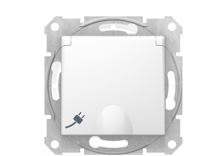 Розетка Schneider Electric Sedna SDN3100521 IP44 с заземлением и сошторками (белый)