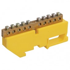 Шина PE "земля" IEK YNN10-812-22D-K05 на DIN-ізоляторі ШНІ-8х12-22-Д-Ж