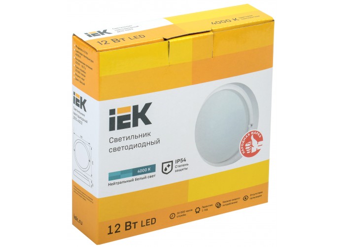 Світильник LED IEK ДПО 4002 (12Вт) IP54 4000K