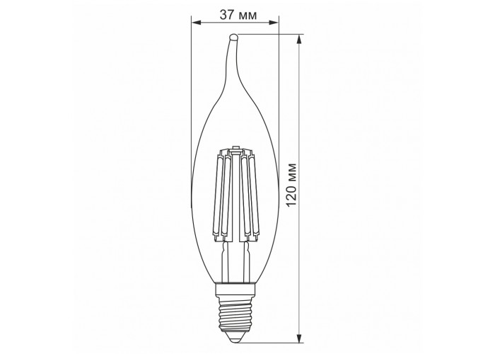 Світлодіодна філаментна лампа Videx Filament C37FtA E14 6Вт 2200K (VL-C37FtA-06142) бронза