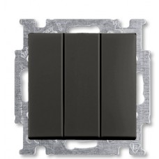 Трикнопковий вимикач ABB Basic 55 2CKA001012A2173 106/3/1 UC-95-507 (чорний шато)
