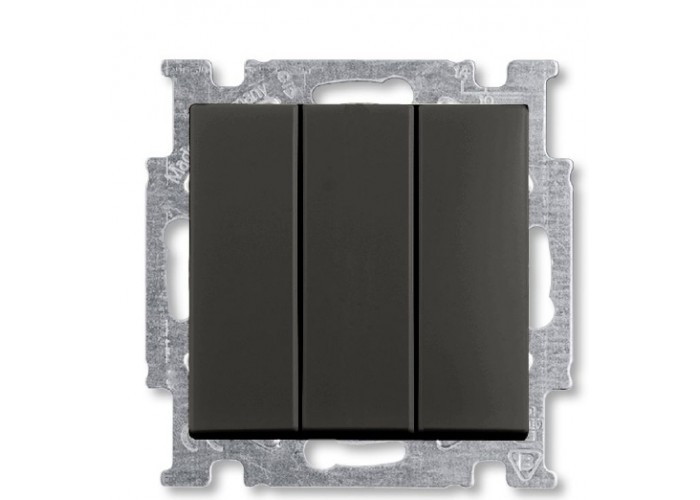 Трикнопковий вимикач ABB Basic 55 2CKA001012A2173 106/3/1 UC-95-507 (чорний шато)