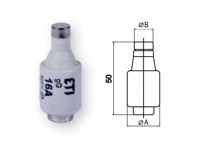 Запобіжник ETI 002312405 D II gG 16A/500V (E27)