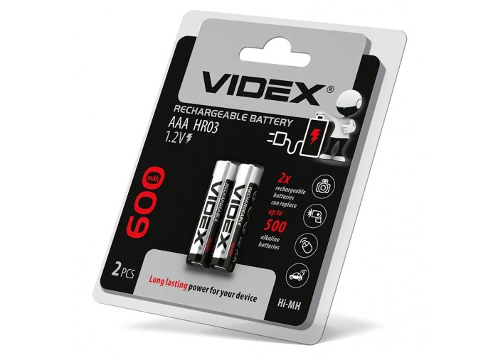 Акумулятор Videx AAA 600мАч (HR03/600/2DB) 2 шт