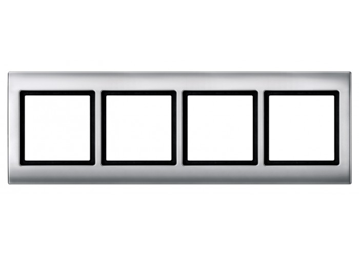 Четырехместная рамка Schneider Electric Aquadesign MTN400460 (алюминий)