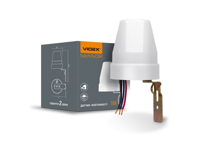 Фотометричний датчик освітленості Videx 220В 10A (VL-SN02)