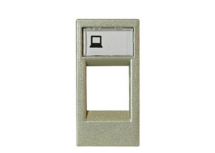 Накладка комунікаційної розетки ABB Zenit N2118.1 CV 1М (шампань)