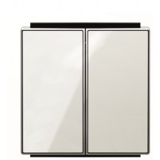 Подвійна клавіша вимикача ABB Sky 2CLA851100A2101 8511 CB (біле скло)
