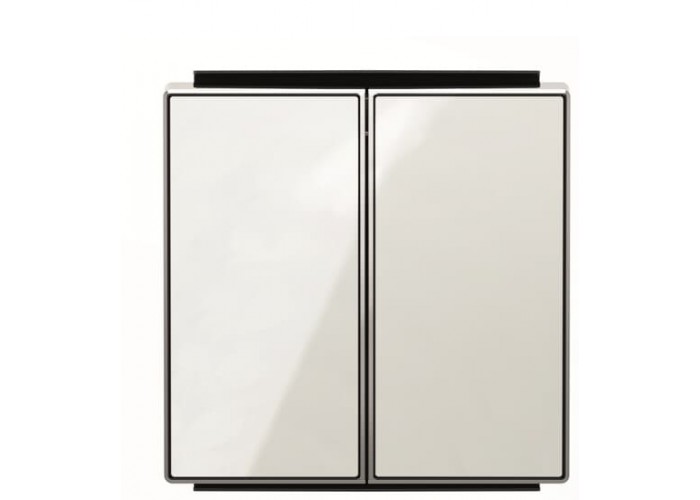Подвійна клавіша вимикача ABB Sky 2CLA851100A2101 8511 CB (біле скло)