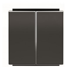 Подвійна клавіша вимикача ABB Sky 2CLA854200A1501 8542 NS із символом «Дзвінок» (чорний оксамит)
