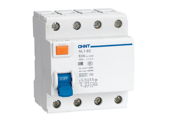 УЗО Chint ПЗВ NL1-63 6kA 4P A 40A-30mA