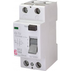 Диференційне реле ETI 002062531 EFI-2 100/0.03 тип AC (10kA)