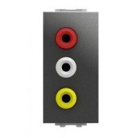 Розетка 3 RCA, Unica Basic, графіт Schneider Electric