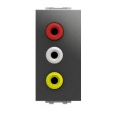 Розетка 3 RCA, Unica Basic, графіт Schneider Electric
