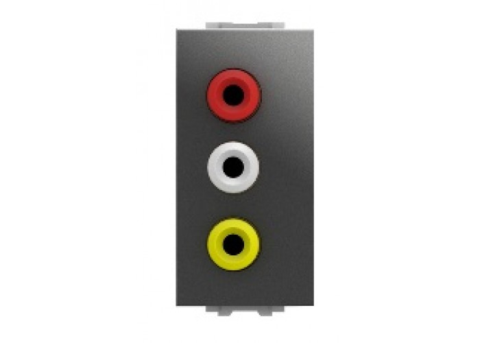 Розетка 3 RCA, Unica Basic, графит Schneider Electric