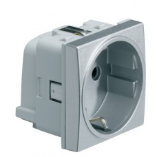 Розетка Hager Systo WS160T 2М із заземленням та захистом контактів (титан)