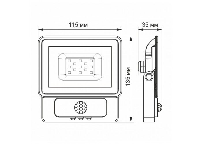 Сенсорний LED прожектор Videx Fe 10Вт 5000K (VL-Fe105W-S)