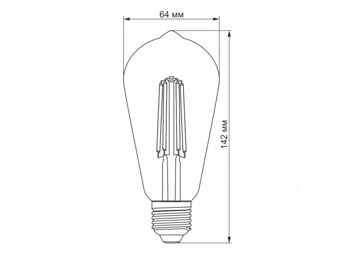 Світлодіодна лампа філаментна Videx Filament ST64FA E27 10Вт 2200K (VL-ST64FA-10272) бронза
