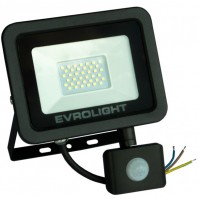 Світлодіодний прожектор Evrolight FM-01D-30 30Вт 6400К з датчиком руху (57052)