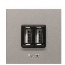 USB розетка ABB Zenit 2CLA228500N1301 N2285 PL (срібло)