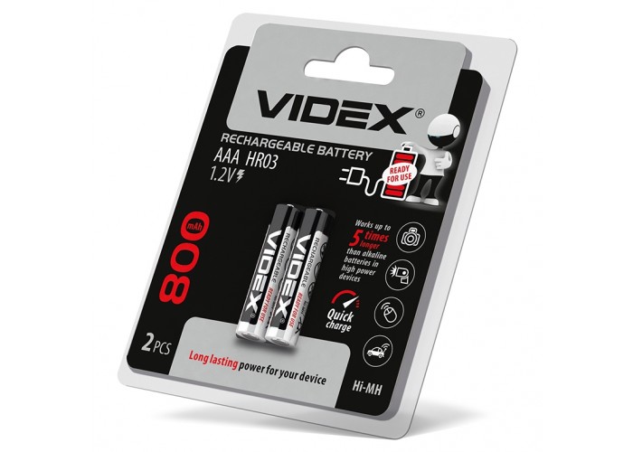 Акумулятор Videx AAA 800мАч (HR03/800/2DB) 2 шт