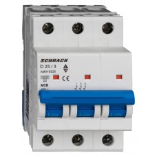 Автоматичний вимикач Schrack AM019325 10кА 25А 3P х-ка D
