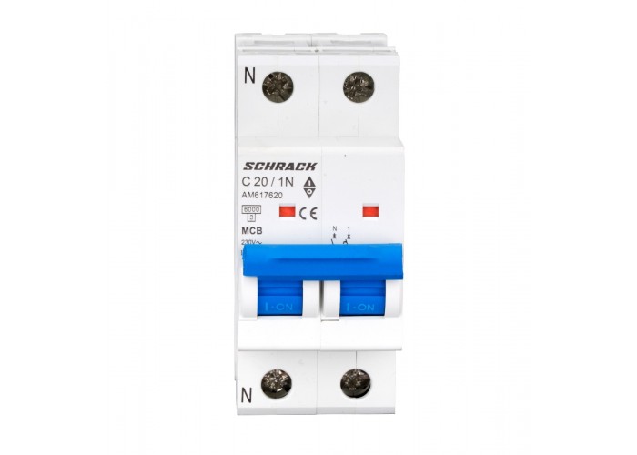 Автоматичний вимикач Schrack AM617620 6кА 20А 1P+N C