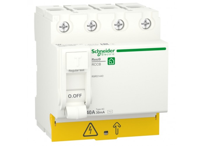 Диференційне реле Schneider Electric R9R51440 RESI9 4P 40A 30мА АС