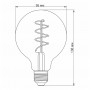 LED лампа Videx Filament G95 5W 2200K E27 с диммером VL-G95FASD-05272