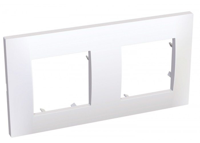 Двухместная горизонтальная рамка Schneider Electric Altira ALB44652 (белая)
