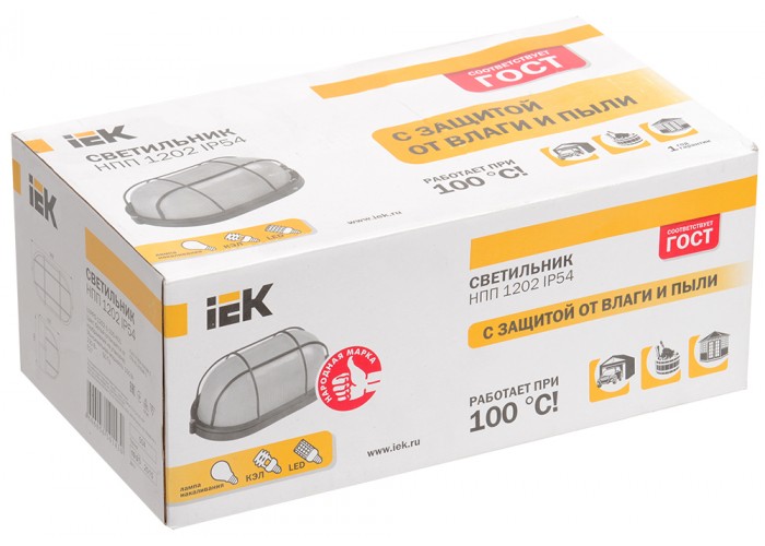 Жаростійкий світильник IEK НВП 1202 100Вт IP54 чорний